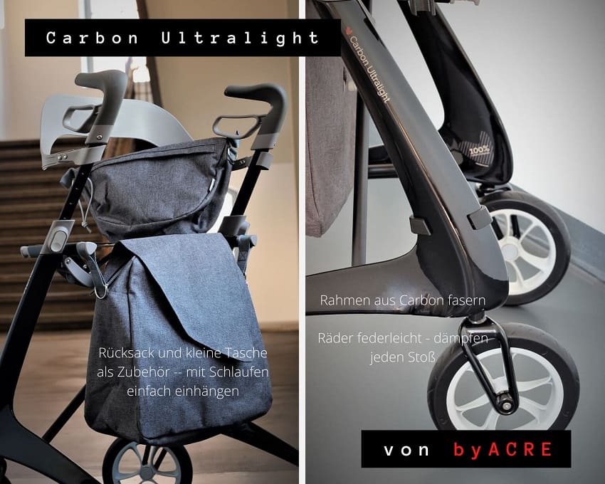 Rückenlehne für den Carbon Ultralight Rollator - Komfort von byACRE/Zubehör