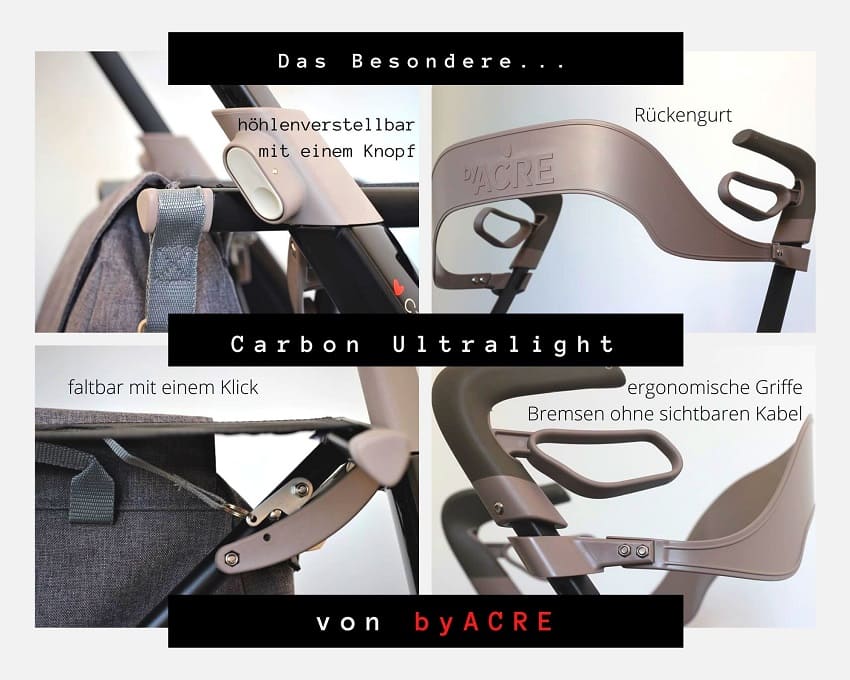 Rückengurt, Bremsen, höhenverstellbar Carbon Ultralight